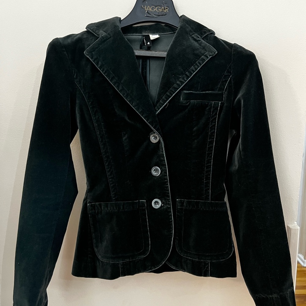 Holiday Green Velvet Blazer